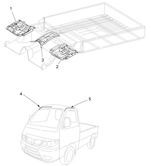 Fahrgestell Zierleisten - Porter Maxxi D120 Diesel 1200ccm 4T LC 2011- ZAPS90RK