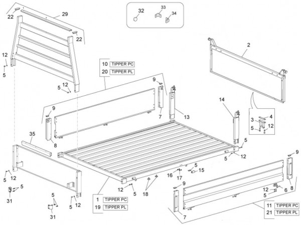 Fahrgestell Ladefläche offen - Porter Maxxi Multitech 1300ccm 4T LC 2014- ZAPS90RJ