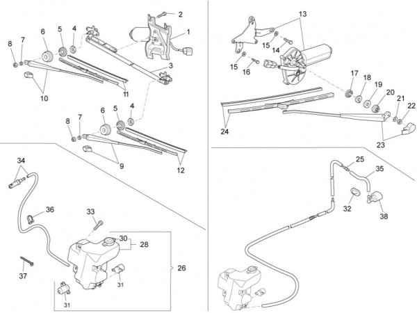 Elektrische Anlage Scheibenwischer - Porter Multitech 1300ccm 4T LC 2014- ZAPS90VJ