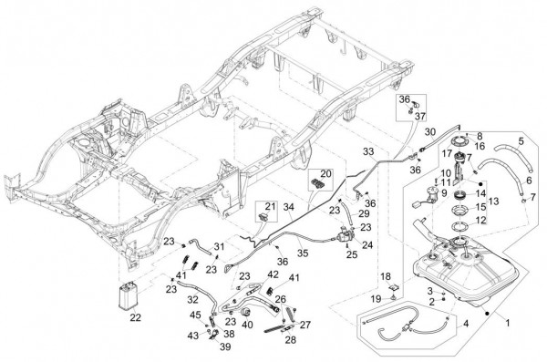 Fahrgestell Benzintank - Porter Maxxi Multitech 1300ccm 4T LC 2017-