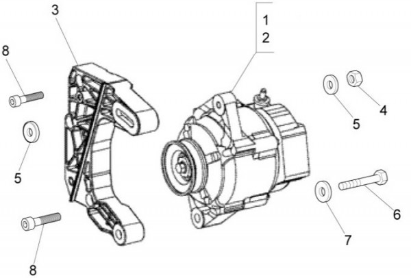 Motor Lichtmaschine - Porter Quargo 700ccm 4T LC 2012- ZAP4P10000