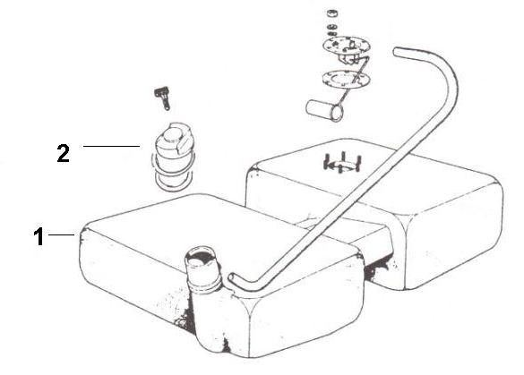Fahrgestell Benzintank - Ape Car 422ccm 4T AC 1986- AFD1T