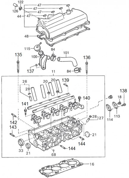 Motor Zylinderkopf - Porter Porter 1000ccm 4T LC 1998-2009 ZAPS85