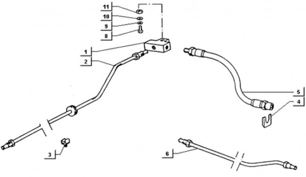 Radaufhängung Bremsleitungen hinten - Ape TM 703 Diesel mit Lenker 422ccm 4T AC 2000-2004 ZAPT10000