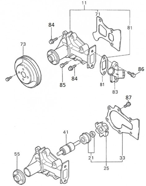 Motor Wasserpumpenritzel - Porter Porter 1000ccm 4T LC 1992-1998 ZAPS85