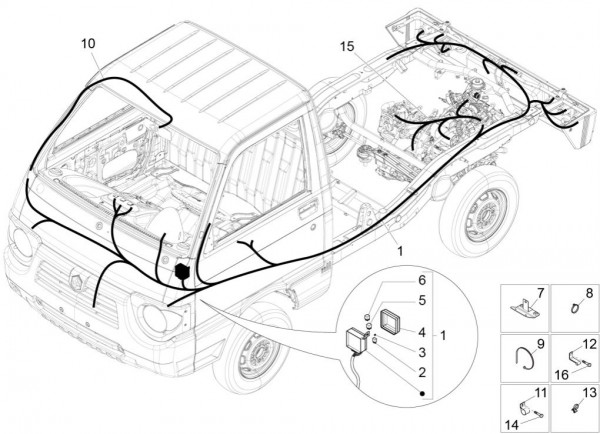 Elektrische Anlage Kabelbaum - Porter Quargo 700ccm 4T LC 2013- ZAP4P10000