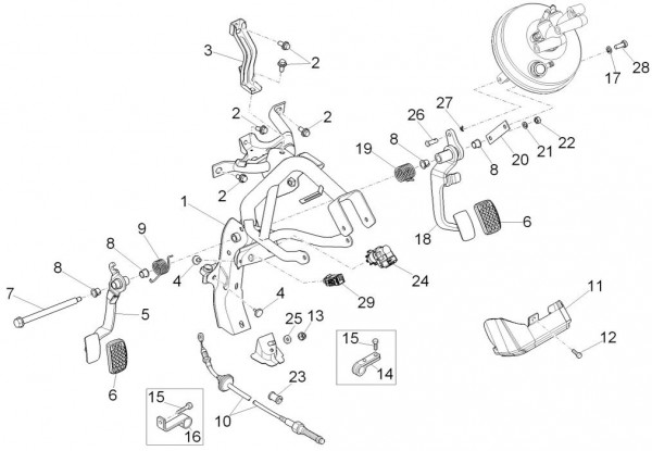 Bowdenzüge Pedale - Porter D120 Diesel 1300ccm 4T LC 2014- ZAPS90TK