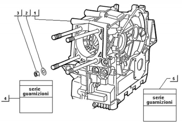 Motor Kurbelgehäuse - Ape TM 703 Diesel mit Lenker 422ccm 4T AC 2000-2004 ZAPT10000