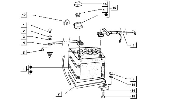 Elektrische Anlage Batterie - Ape TM 422ccm 4T LC 2013- ZAPT1000000001001