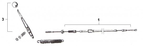 Bowdenzüge Rückwärtsgangzug - Ape Car 220ccm 2T AC 1985- AF4T