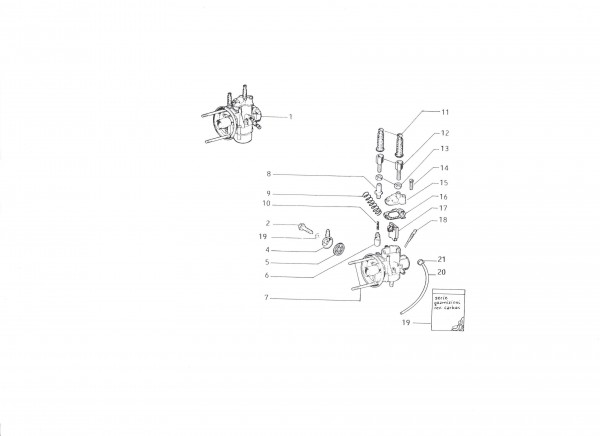 Motor Vergaser - Ape 50ccm 2T AC 1989- TL6T