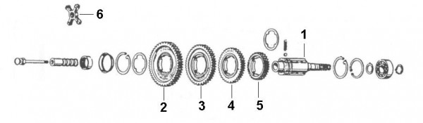 Motor Getriebe - Vespa Car 125ccm 2T AC 1970- MPF1T