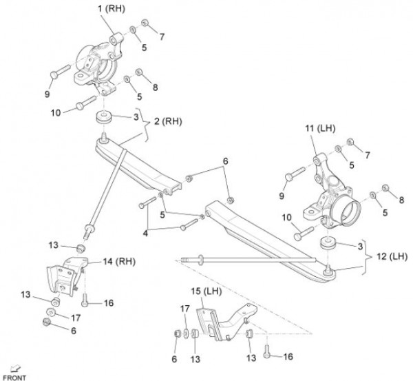 Radaufhängung Schwingarm - Porter D120 Diesel 1300ccm 4T LC 2013- ZAPS90CK