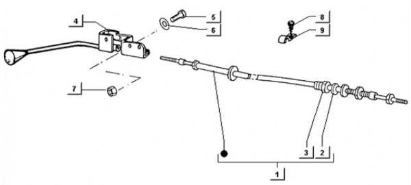 Fahrgestell Hebel für Kippvorrichtung - Ape TM 703 mit Lenkrad 218ccm 2T AC 1997-1999 ATM2 00001001