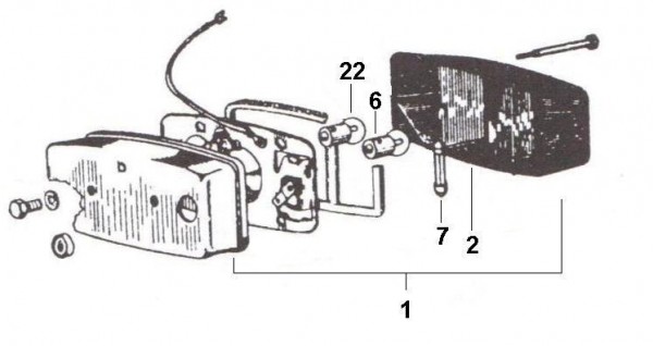Elektrische Anlage Rücklicht - Ape 190ccm 2T AC 1967-1972 MPA1T