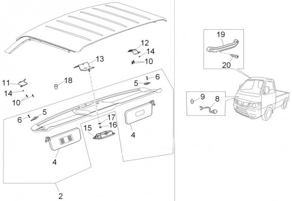 Fahrgestell Kabinenbauteile - Porter D120 Diesel 1300ccm 4T LC 2014- ZAPS90TK