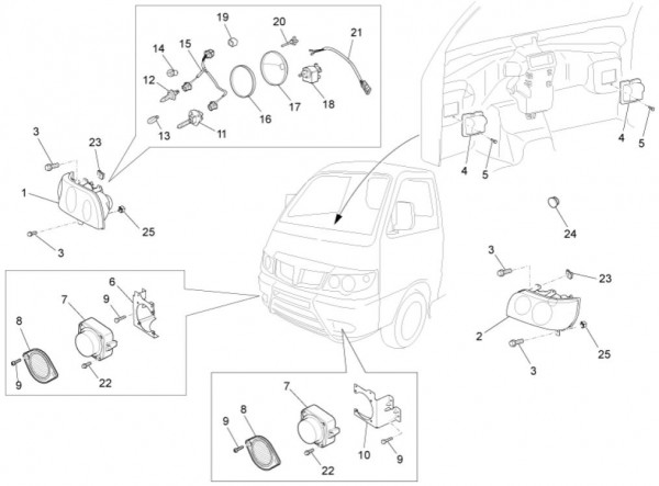 Elektrische Anlage Scheinwerfer - Porter Multitech 1300ccm 4T LC 2014- ZAPS90VJ