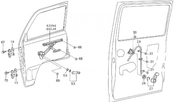 Fahrgestell Fensterheber - Porter Porter 1000ccm 4T LC 1992-1998 ZAPS85