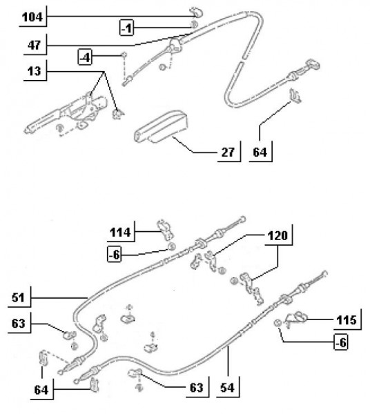 Bowdenzüge Handbremse - Porter Porter Diesel 1400ccm 4T LC 1998-2004 ZAPS85000007