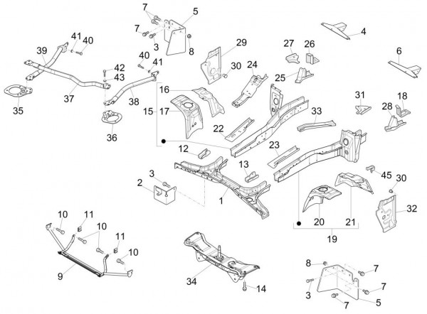 Fahrgestell Rahmen vorn - Porter Maxxi Multitech 1300ccm 4T LC 2015-
