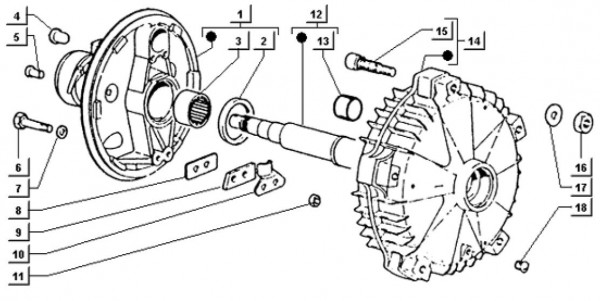 Radaufhängung Bremstrommel hinten - Ape TM 703 Diesel mit Lenker 422ccm 4T AC 1997-2004 ATD2T