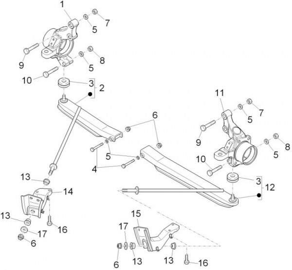 Radaufhängung Schwingarm - Porter D120 Diesel 1300ccm 4T LC 2014- ZAPS90CK