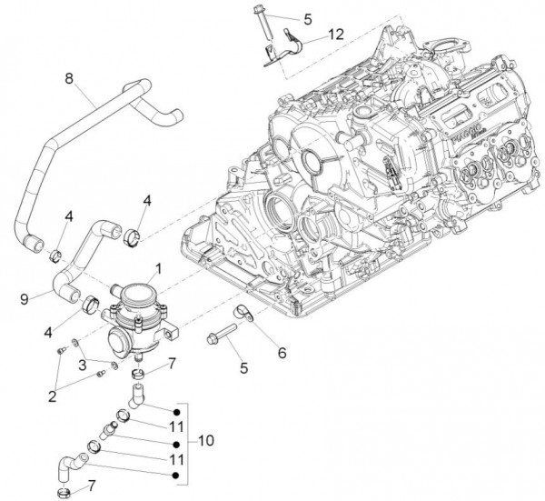 Motor Ölabscheider - Porter D120 Diesel 1300ccm 4T LC 2011- ZAPS90PK