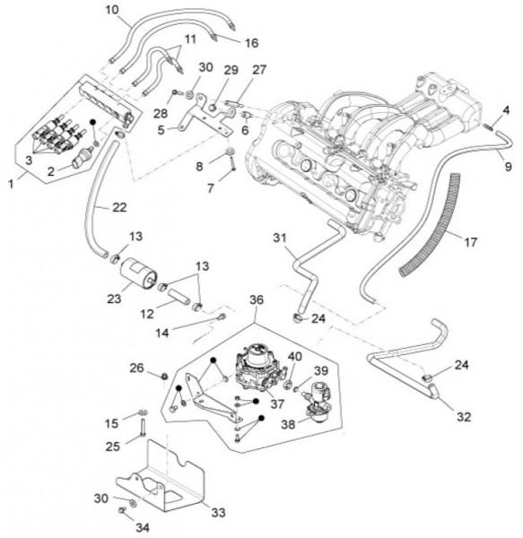 Fahrgestell Benzineinspritzung GPL - Porter Maxxi Multitech 1300ccm 4T LC 2013- ZAPS90RJ