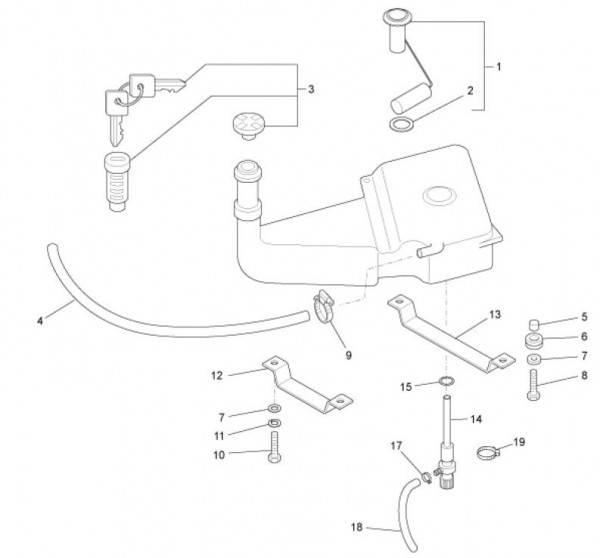Fahrgestell Benzintank - Ape Mix 50ccm 2T AC 2016- ZAPC80000