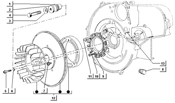 Motor Lichtmaschine - Ape TM 422ccm 4T LC 2013- ZAPT1000000001001