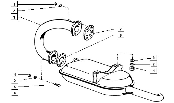 Motor Auspuff - Ape TM 422ccm 4T LC 2013- ZAPT1000000001001