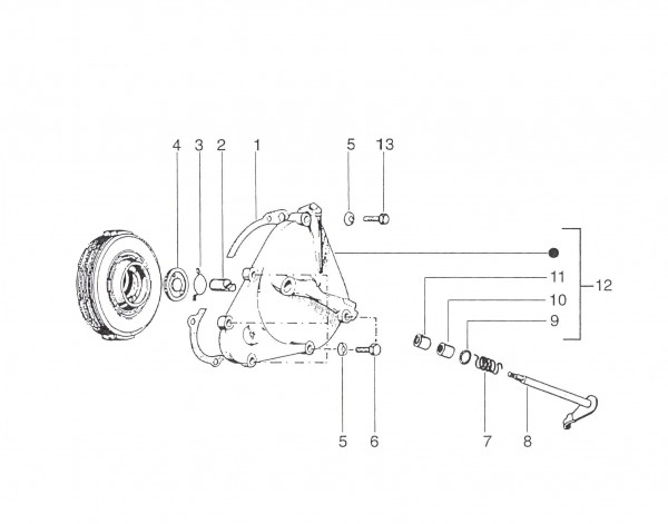 Motor Kupplungsdeckel - Ape 50ccm 2T AC 1989- TL6T