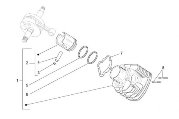 Motor Zylinder - Ape TM 703 mit Lenkrad 220ccm 2T AC 2008-2016 ZAPT10000
