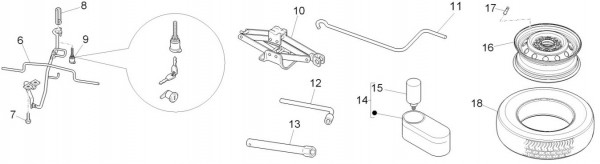 Radaufhängung Ersatzrad - Porter D120 Diesel 1300ccm 4T LC 2015- ZAPS90PK