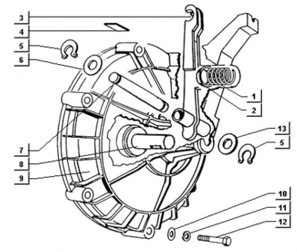 Motor Kupplungsdeckel - Ape TM 703 Diesel mit Lenkrad 422ccm 4T AC 1997-2004 ATD2T