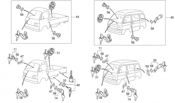 Elektrische Anlage Schloßsatz - Porter Porter 1000ccm 4T LC 1992-1998 ZAPS85