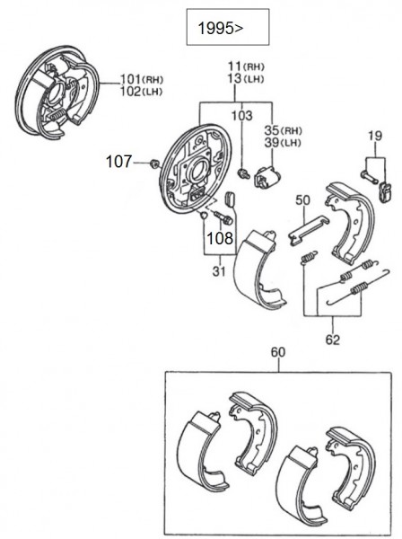 Bowdenzüge Bremsanlage hinten - Porter Porter 1000ccm 4T LC 1998-2009 ZAPS85