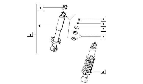 Radaufhängung Stoßdämpfer vorn - Ape Mix 50ccm 2T AC 1998-2008 ZAPC80000