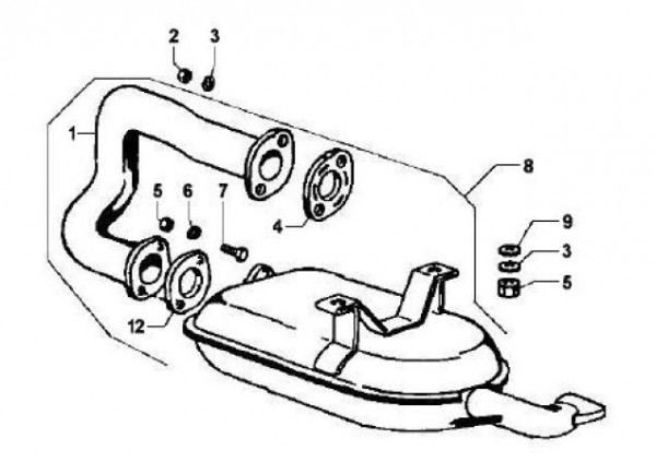 Motor Auspuff - MP 601 Classic 422ccm 4T LC 2013- MC349B0D2