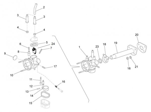 Motor Vergaser - Ape Mix 50ccm 2T AC 2018- ZAPC80000