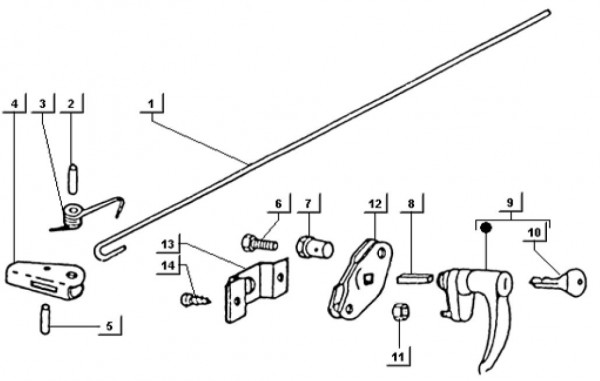 Fahrgestell Griff - Ape TM 703 mit Lenkrad 220ccm 2T AC 2000-2007 ATM3T