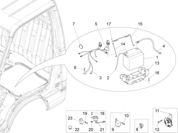 Elektrische Anlage Batterie - Porter Quargo 700ccm 4T LC 2009- ZAPP10000