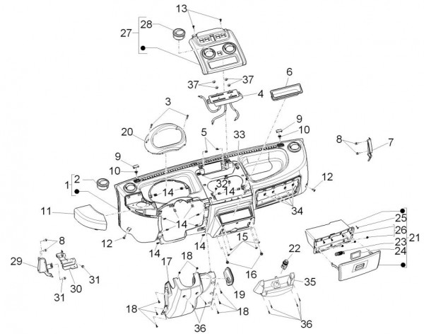 Lenker Cockpitinstrumente - Porter D120 Diesel 1300ccm 4T LC 2014- ZAPS90VK