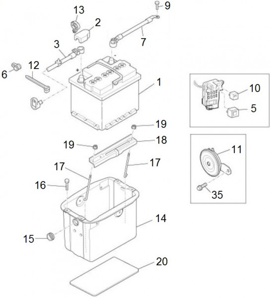 Elektrische Anlage Batterie - Porter Porter Electric ccm 2013- ZAPS9E