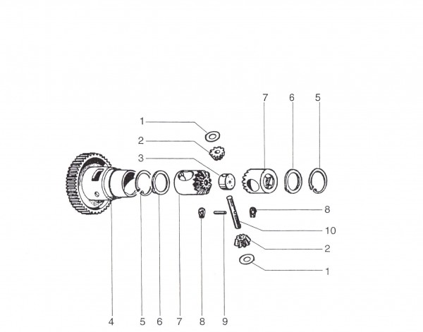 Motor Differential - Ape 50ccm 2T AC 1996- TL5T