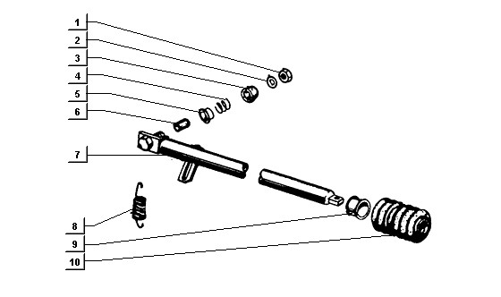 Bowdenzüge Zugstange auf Kabinenseite (Lenkrad) - Ape TM 422ccm 4T LC 2013- ZAPT1000000001001