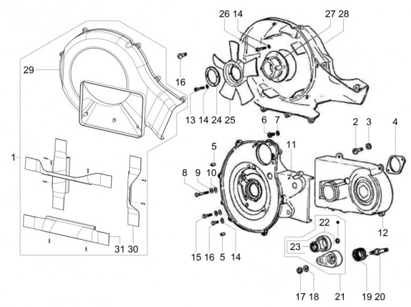 Motor Gehäusedeckel - Calessino 422ccm 4T LC 2013- ZAPT2D4MC