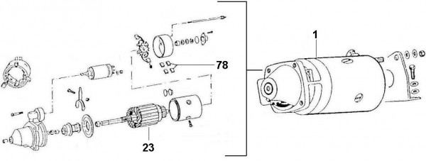 Motor Anlasser - Ape Poker 422ccm 4T AC 1990-1993 M4R1T