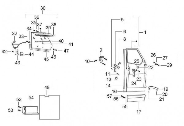 Fahrgestell Türen - Ape Mix 50ccm 2T AC 2009- ZAPC80000