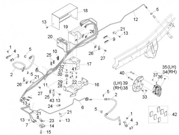 Bowdenzüge Bremsanlage - Porter D120 Diesel 1300ccm 4T LC 2011- ZAPS90TK